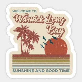 Warwick Long Bay Beach - Warwick Long Bay Beach Retro Sunset Sticker